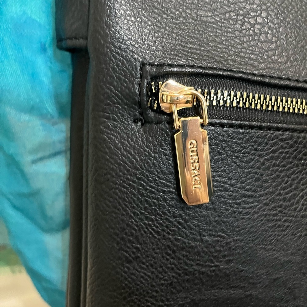Gussaci Haute Couture Luxury Leather Black Crossbody - Picture 6 of 12